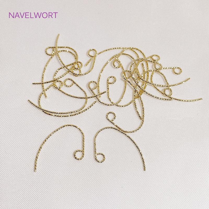 40pcs/Lot Brass Metal 14K Gold Plated Earring Hooks Clasps For DIY Earring Making Accessories Ear Wire Hooks Findings Wholesale