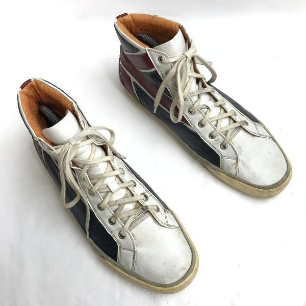 CASTELBAJAC Union Jack leather high cut boots 24.5 white(USED)