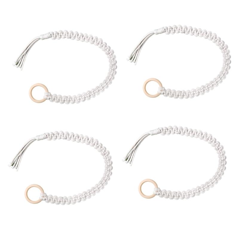 

Handmade Weave Curtain Tiebacks Curtain Holder Clip Buckle Rope Straps Easy Installation Traditional Cloud Designing