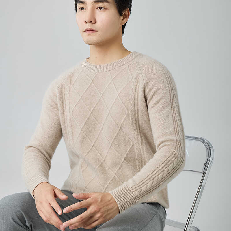 2025 winter new cashmere sweater round neck thickened pullover sweater fashion wool knitted sweater