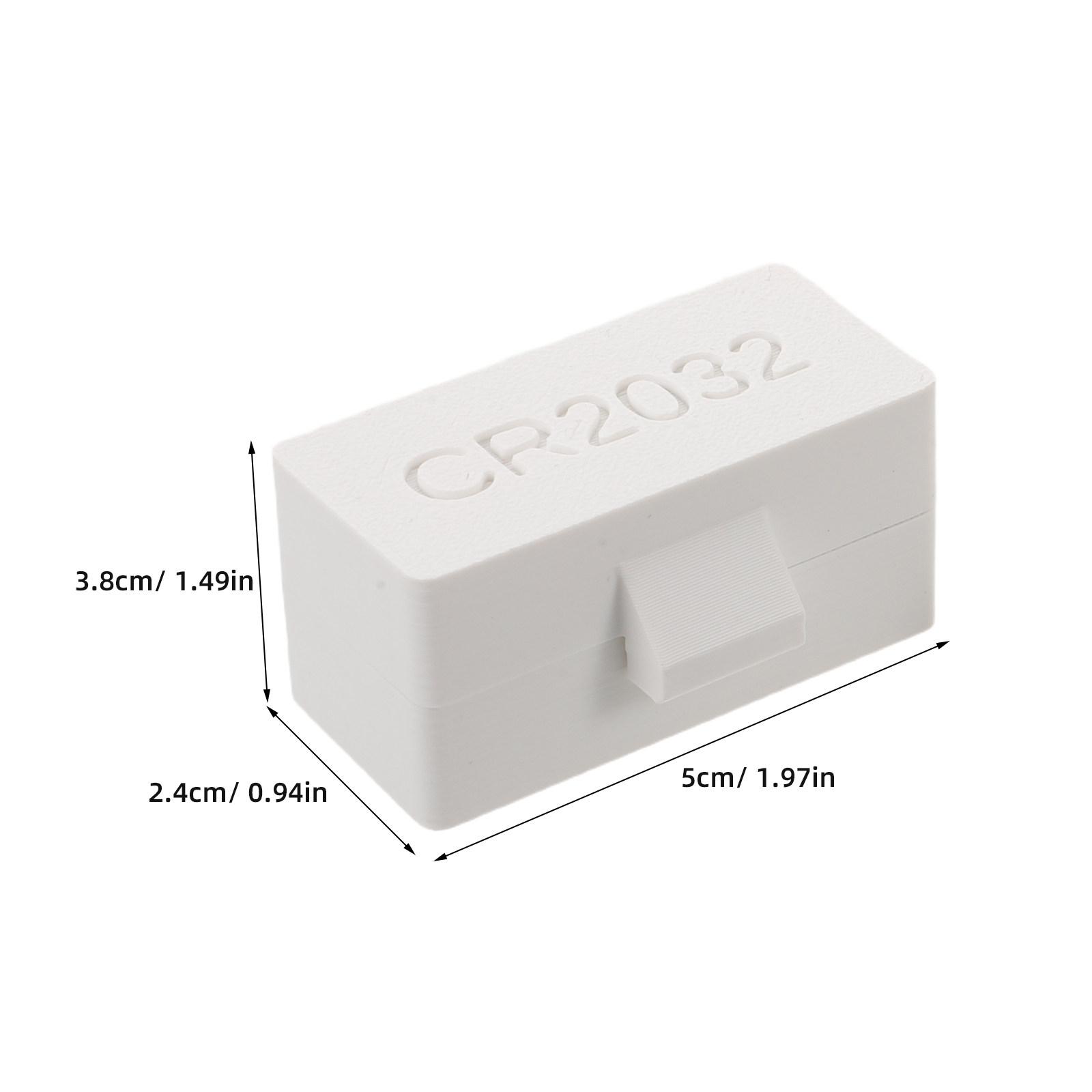 

2Pcs Battery Storage Box Organizer Compact Button Battery Holder Case Small Portable Storage Organizer for Home Office Travel білий