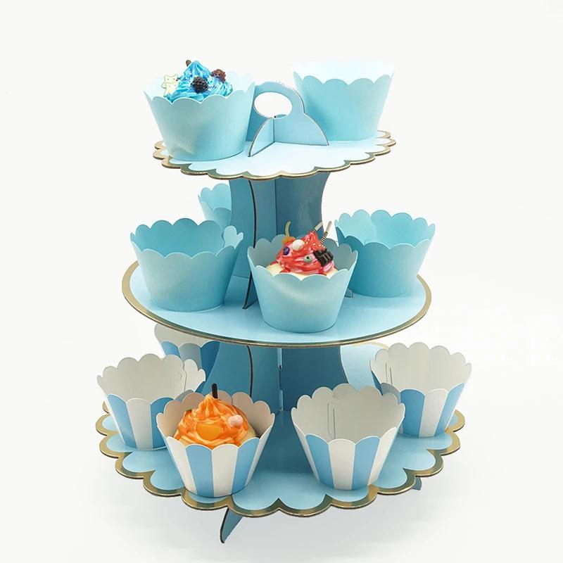 Children's Disposable Paper Cake Stand for Birthdays and Parties - Dessert Table Decoration and Ornaments