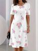 New summer mid-length dress 3D printed design casual for outings and parties