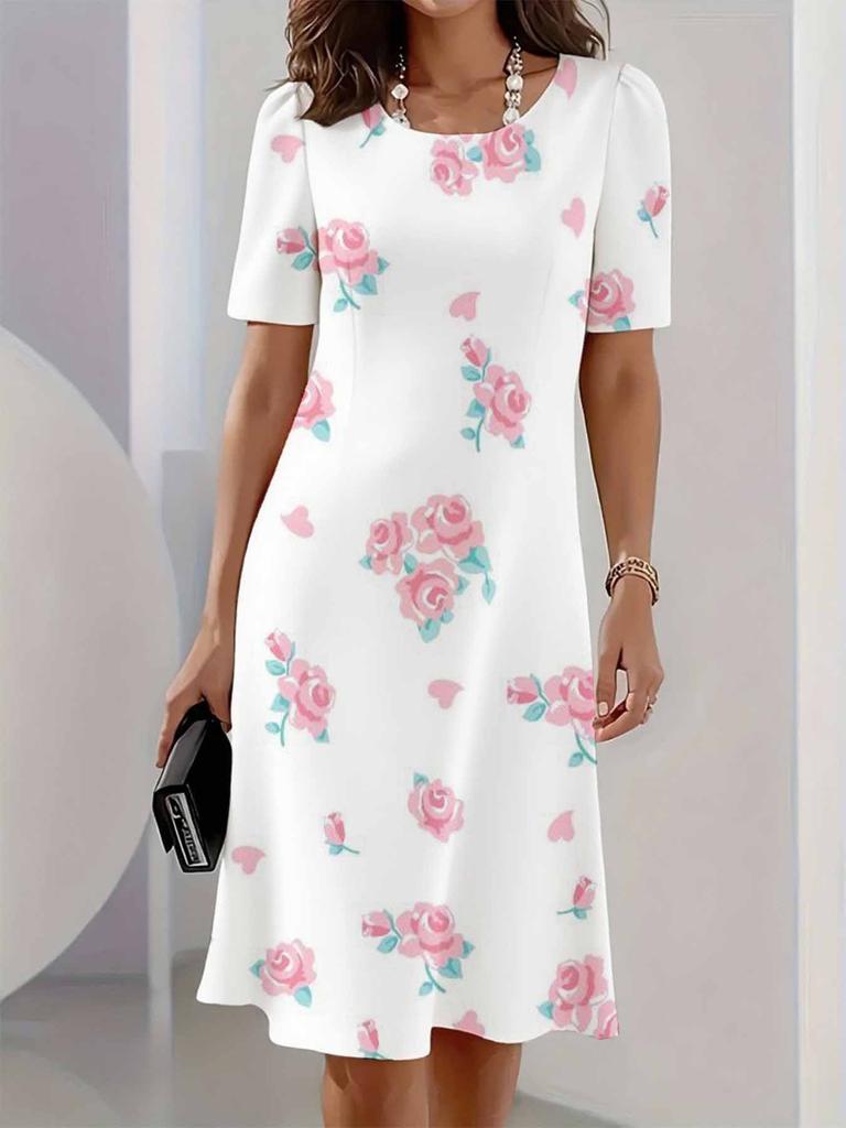 New summer mid-length dress 3D printed design casual for outings and parties