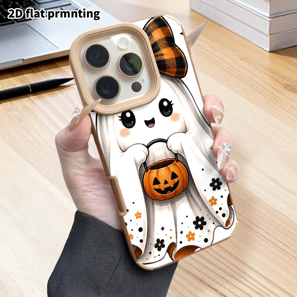 Phone Case: 2D Flat Lambskin Suitable for iPhone 18, 17, 16, 15, 14, 13 Pro Protective Case, Sweet and Cute, Christmas and Halloween Gifts