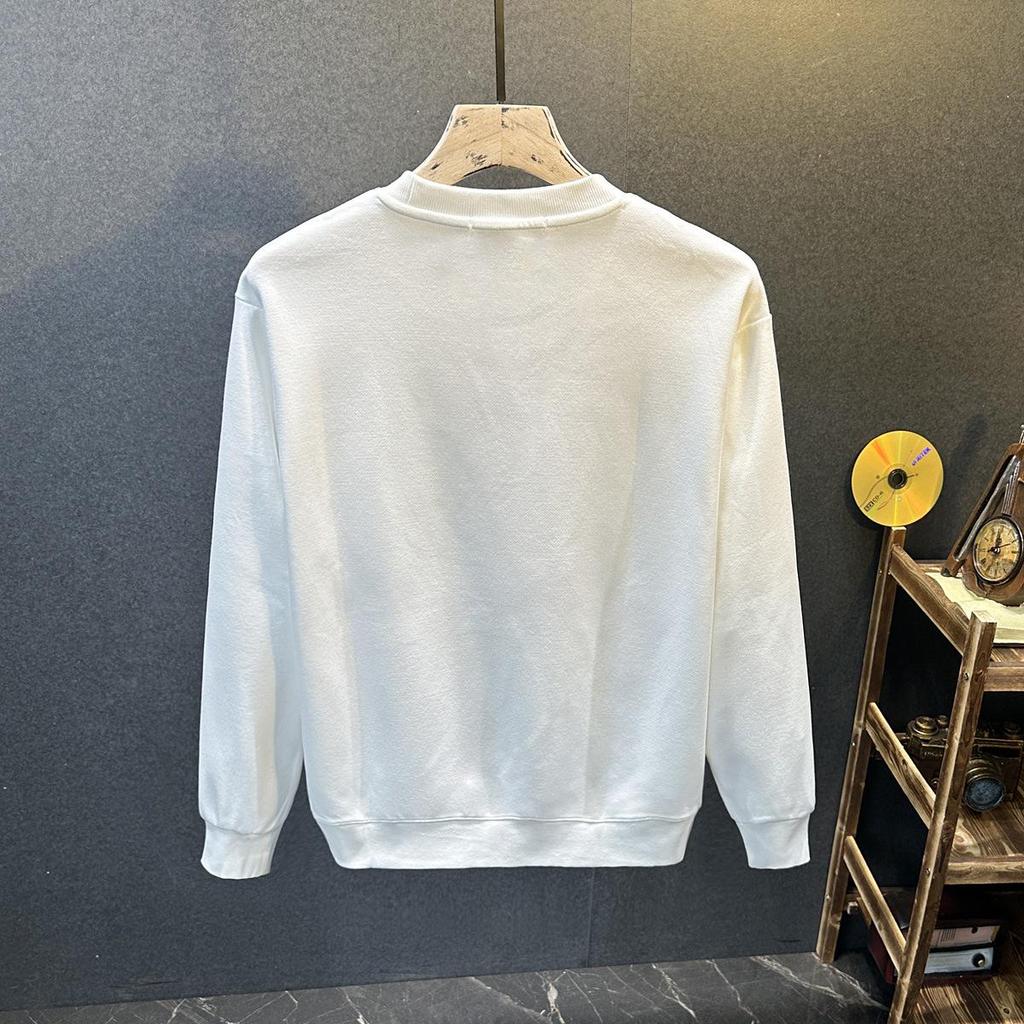 Men's American Trendy Embroidered Hoodie - Autumn/Winter Loose Fit, Long Sleeve, Round Neck, Thick Warm Pullover for Couples