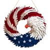 Amerikanische Flagge Adler Kranz Holz 4. Juli Hängendes Türschild Dekorative Patriotische Türhänger für Patriotisches USA Festival