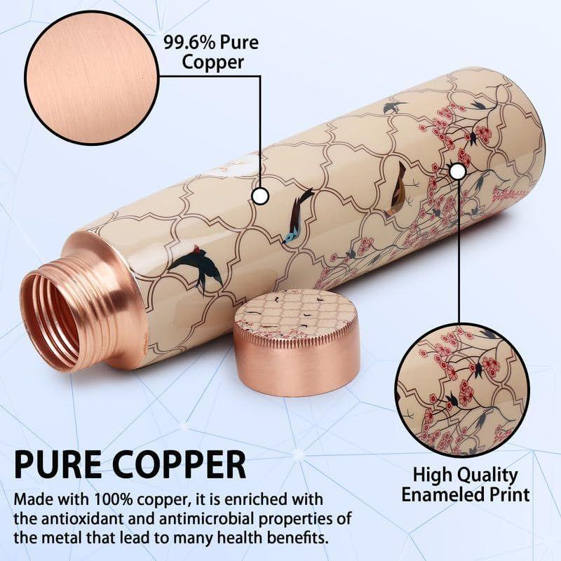 Elevate Your Wellness Journey Pure Copper Water Bottle - Advanced Leak Proof, Joint Less for Gym, School, Office & Gift (900ml)