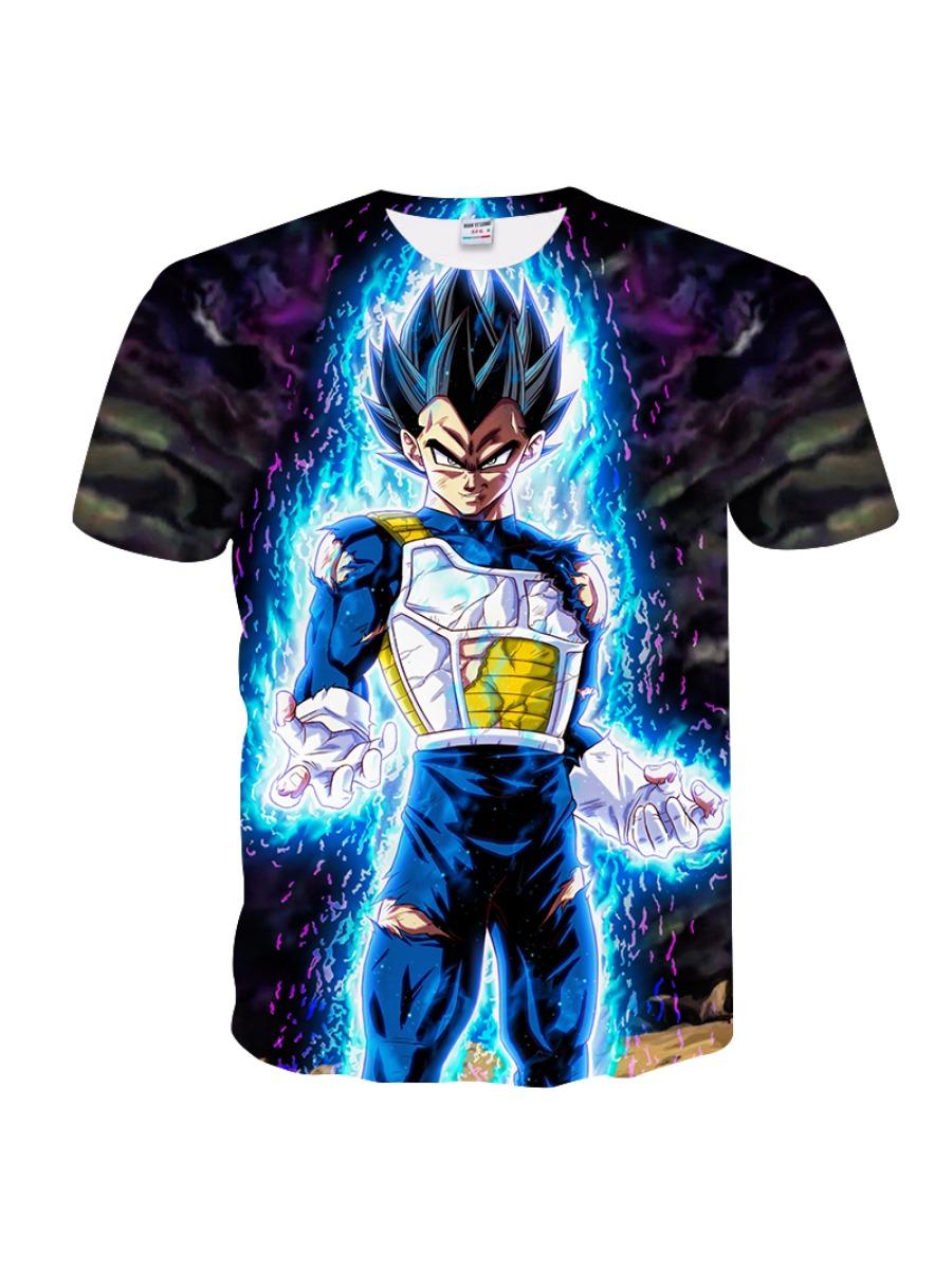 Летняя детская футболка Dragon Ball с 3D-печатью, с коротким рукавом, мультяшная, Супер Сайян, Детская версия 100