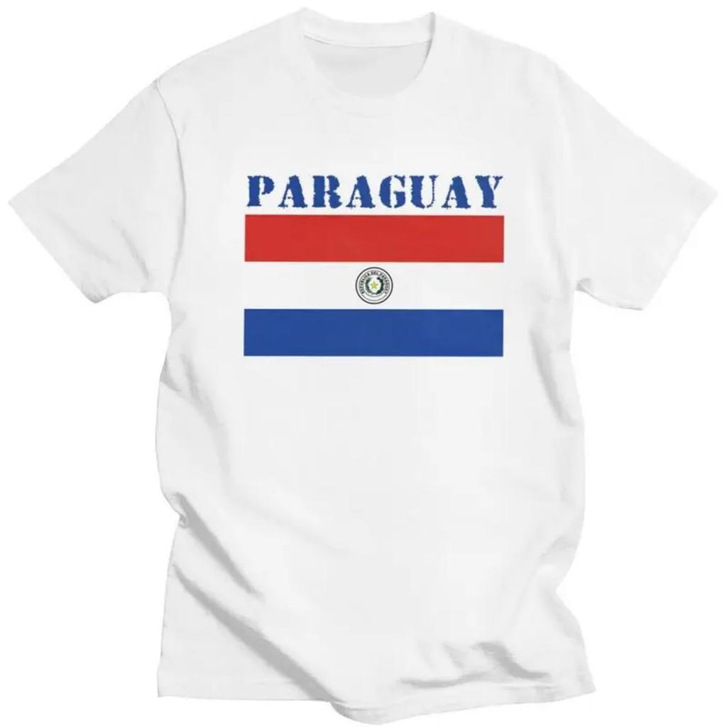 Individuelles Herren T-Shirt mit Paraguay-Flagge, Kurzarm, Baumwolle, Streetwear, Freizeit-T-Shirt, Kleidung