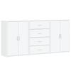 VidaXL Buffets 3 pcs blanc 60x31x84 cm bois d'ingénierie, armoire de rangement, meuble d'entrée, meuble d'appoint, meuble de 3276574