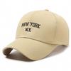 Spring Autumn Outdoor 100% Cotton Twill 6 Panel Adjustable Breathable Waterproof Metal Buckle NEW YORK NY Letter Curved Sporty