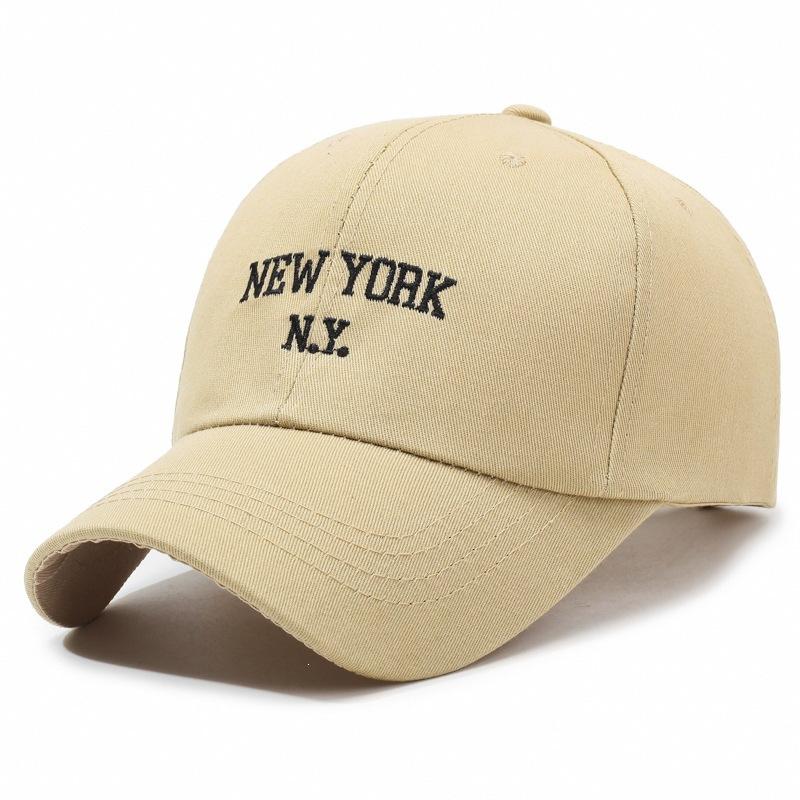 Spring Autumn Outdoor 100% Cotton Twill 6 Panel Adjustable Breathable Waterproof Metal Buckle NEW YORK NY Letter Curved Sporty
