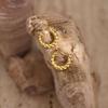 Geometric Hammered Stainless Steel 18K Gold Stud Earrings - Fashionable Ear Ornaments