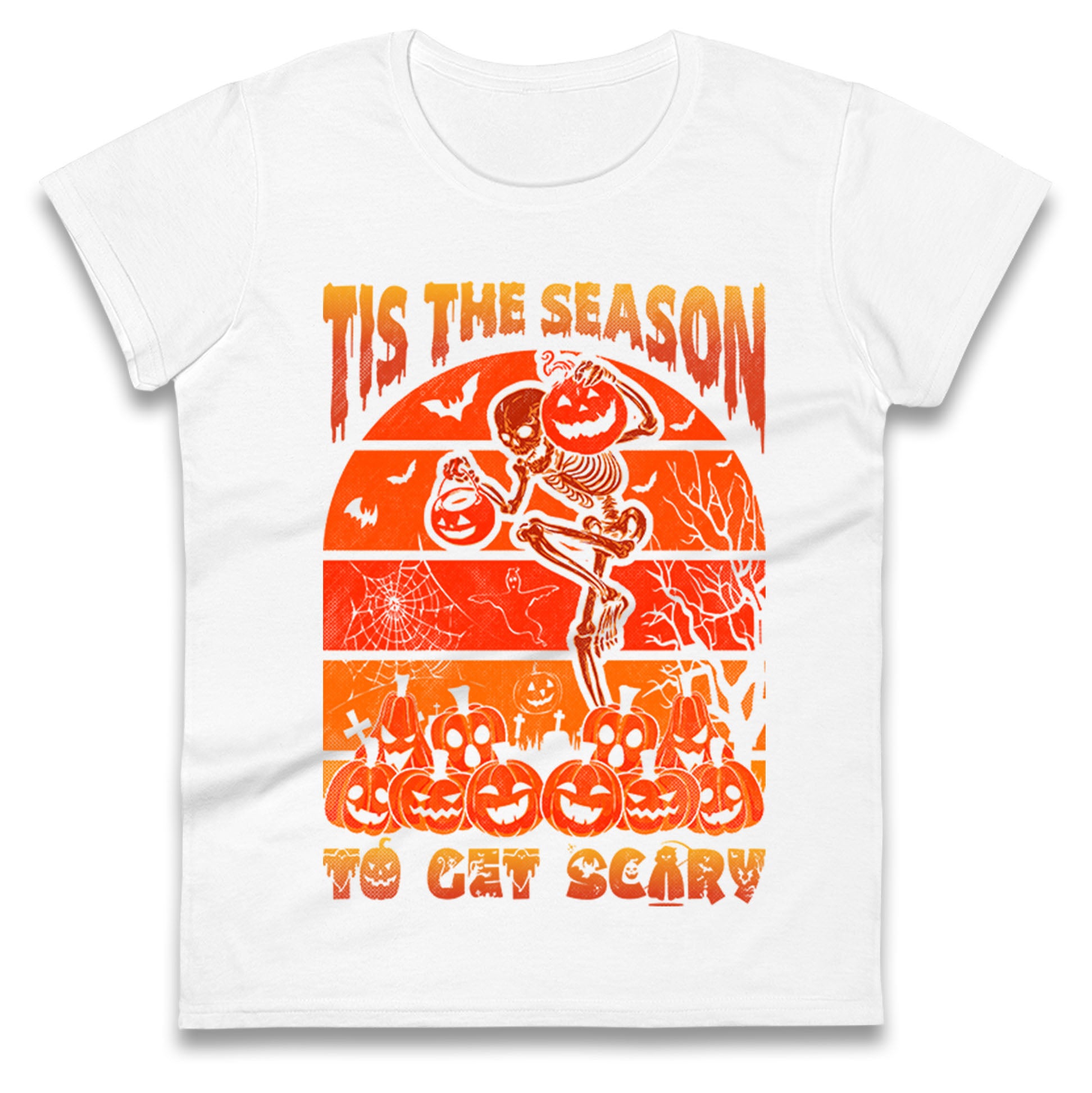 Tis The Season To Get Scary Halloween Womens T Shirt Mens Tops Tees Unisex S