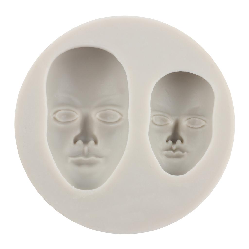 Man Face Silicone Mould Cupcake Topper Fondant Moulds DIY Doll Clay Resin Mould Fondant Cake Decorating Tools Candy Clay Chocolate Mould