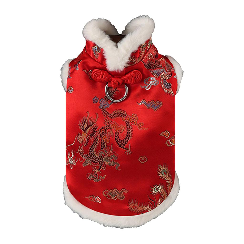 Pet Thickened Cloaks Chinese New Years Dog Clothes Winter Warmth Costume for New Year Celebrations