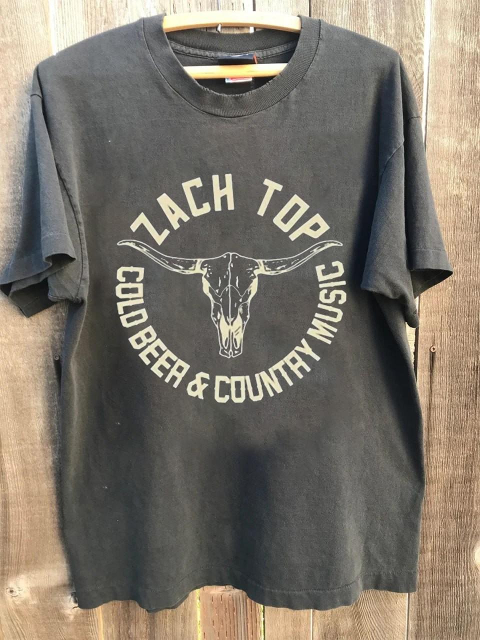 Zach Top Country Music Tour 2025 Cold Beer T Shirt reprint XXL