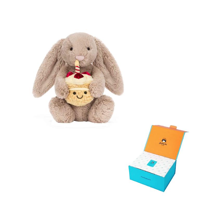JELLYCAT shy beige bonnie rabbit cute plush doll sitting height 23cm high