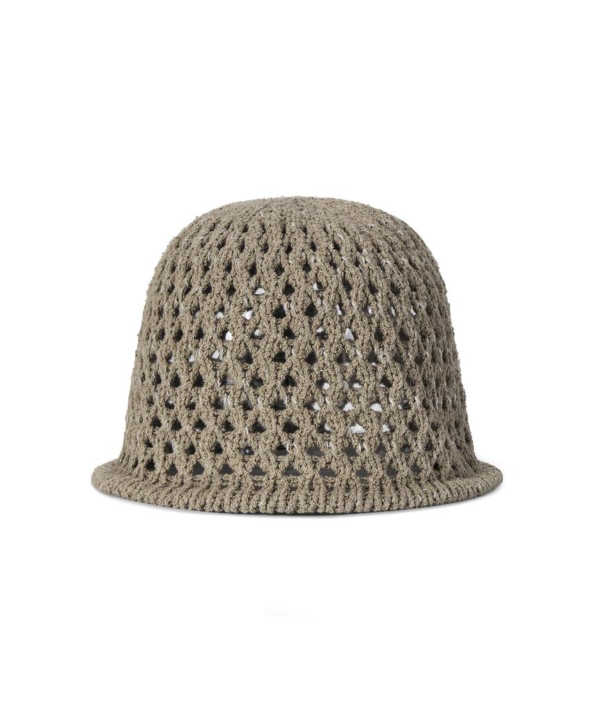 Bajal Vz Long Label Punched Knit Bucket Hat Brown