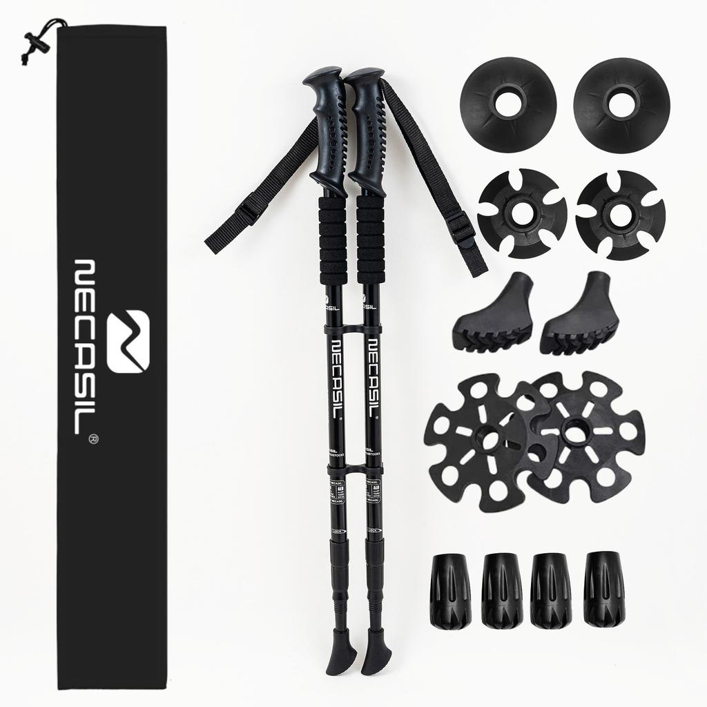 Outdoor Hiking Stick Cane Five-Section Ultra-Light Retractable Folding Cane Climbing Equipment Multifunctional Crutches