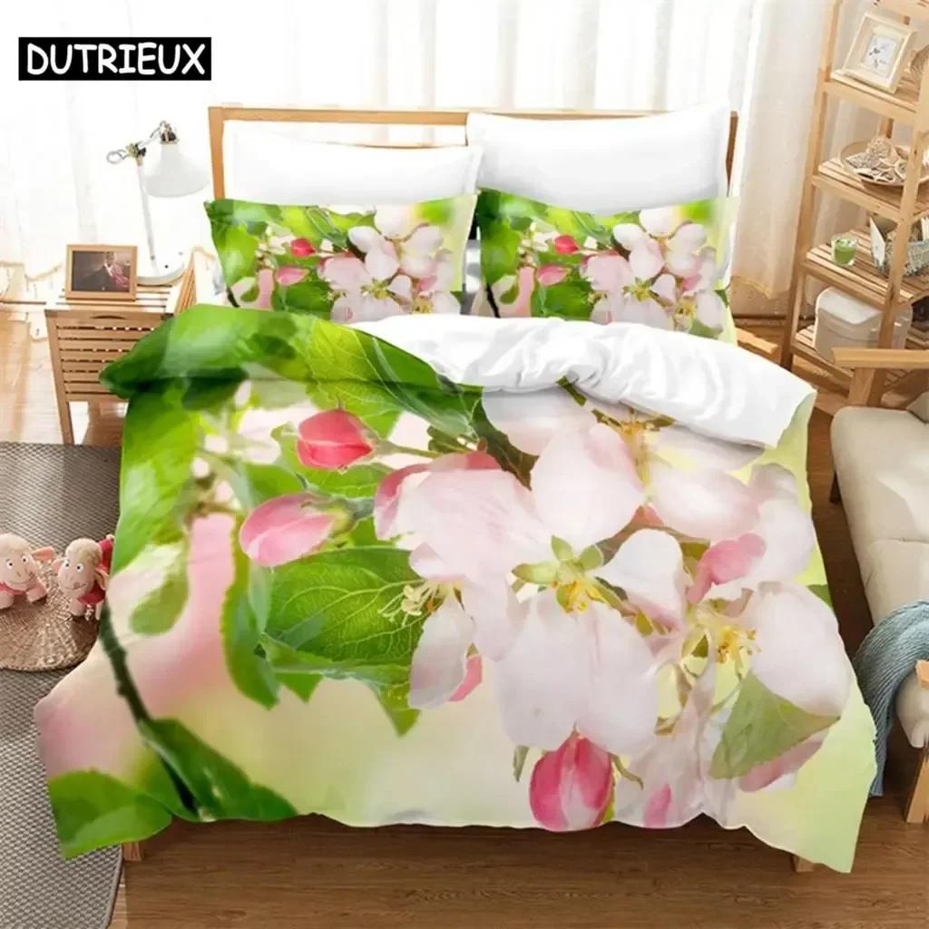 Green Leaf Flower Bedding Set For Bedroom Soft Modern Bedspreads Comefortable Kids Duvet Cover Quilt Cover And Pillowcase