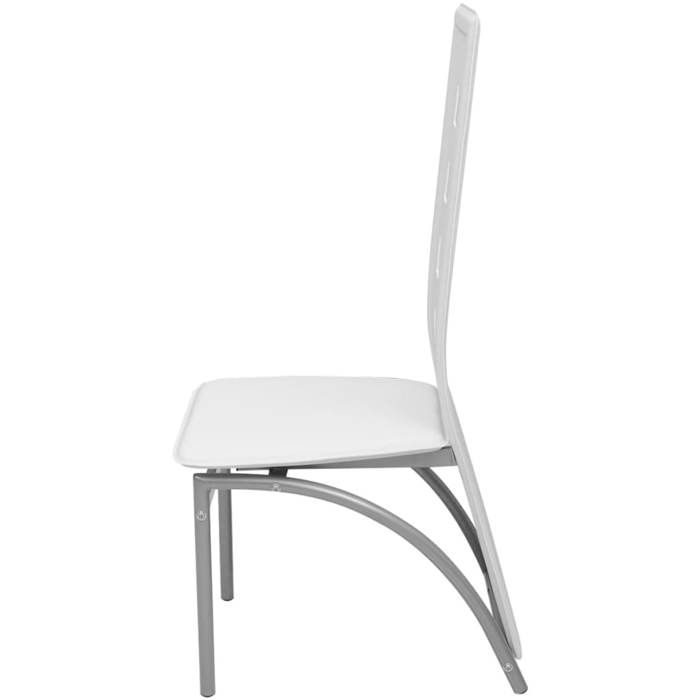 Dining Chairs - VIDAXL - Set of 6 - White Faux Leather - Metal