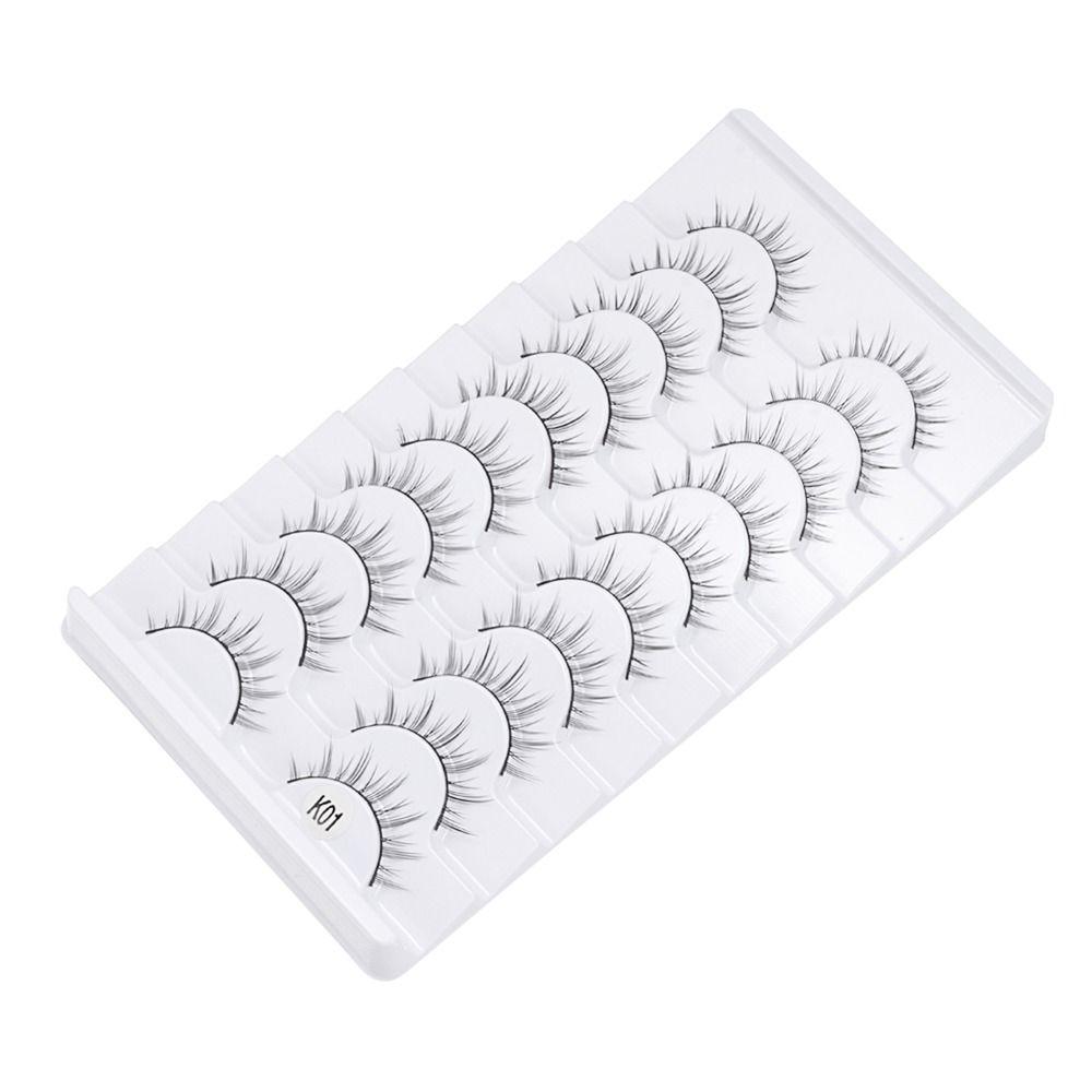 10 Pairs Natrual Long False Eyelashes Full Strip Fake Eyelash 3D Faux Mink Lash Eye Lash Extension