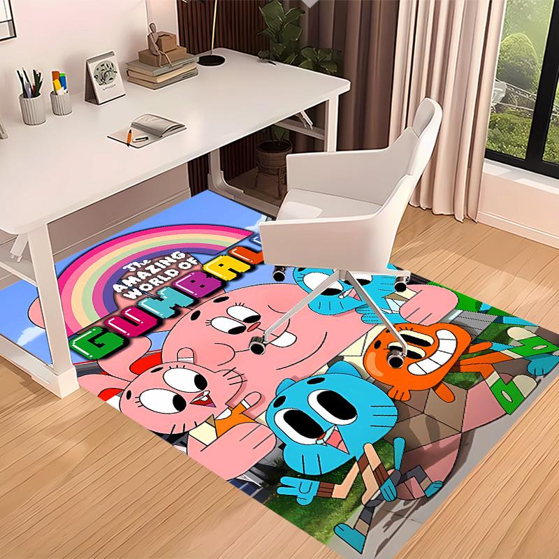 The Amazing World of Gumball1 Printed Absorbent Washable Carpet, Non-Slip Bathroom Mats, Kitchen Rugs, Yoga Mat,Living Room Entrance, Camping Picnic R