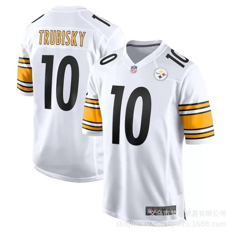 Camiseta de Fútbol Americano NFL Pittsburgh Steelers para Hombre y Mujer Manga Corta Algodón Cuello en V Ropa Deportiva de Equipo