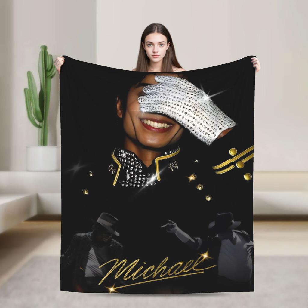 Плед для тура Майкла Джексона Mj  Различные размеры  Теплый Уютный Пушистый Плед-Покрывало Для Дивана Кресла И Кровати