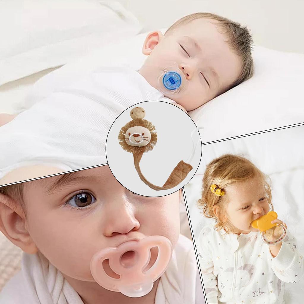 cute Animal Shapes Pacifier Holder Clip Toddler Teething Rings Strap Clip Anti-lost Toddler Pacifier Clips Toddler Nipple Strap
