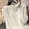 Fashion Half Turtleneck Pullover Women's Autumn and Winter Thick Twist Flower Warm Sweater for Women's Wear