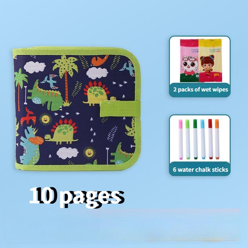 Löschbares Kritzelbuch für Kinder, Kleinkindspielzeug, wiederverwendbare Zeichenblöcke mit 12 Aquarellstiften, Vorschulspielzeug, Reise-Schreib-Malset