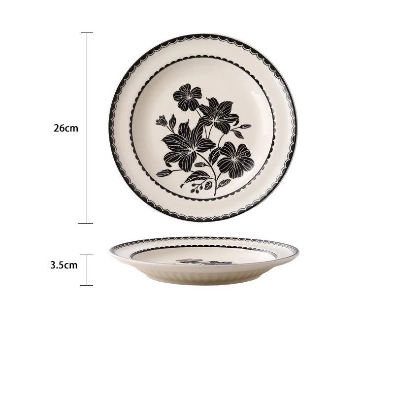 

Керамическая тарелка «Лилия» во французском стиле, креативные изысканные блюда, глубокая тарелка, высококачественная бытовая суповая миска, рыбная тарелка, изысканная столовая посуда
