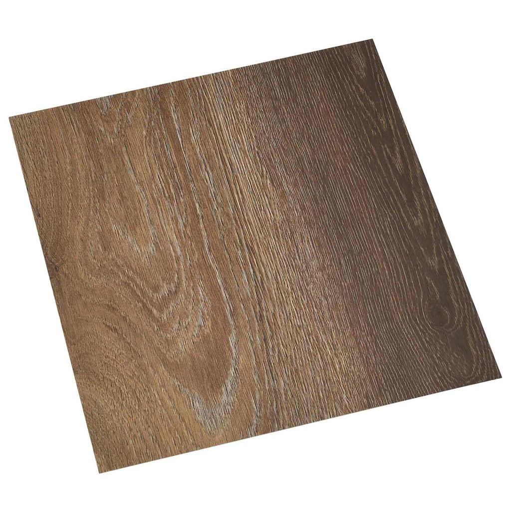 Self Adhesive Floor Tiles 30.5 X 30.5 Cm 20 Pcs PVC Brown