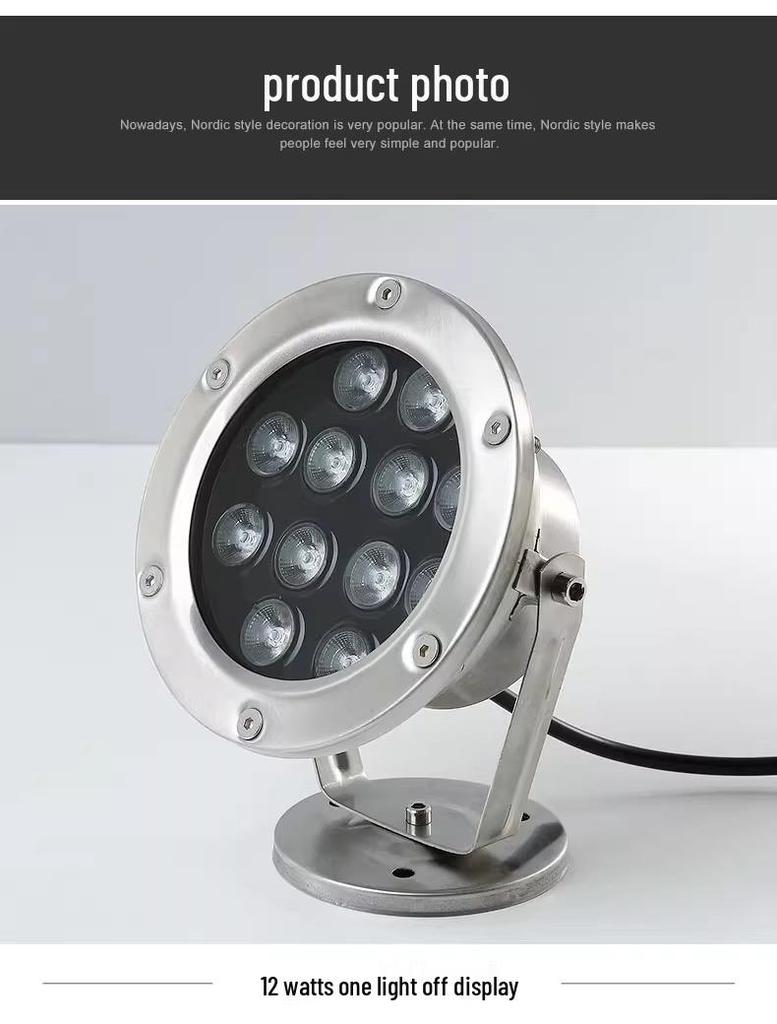 LED Underwater Pool & Pond Light: Colorful Waterproof Spotlight for Swimming Pools, Fountains, and Water Features