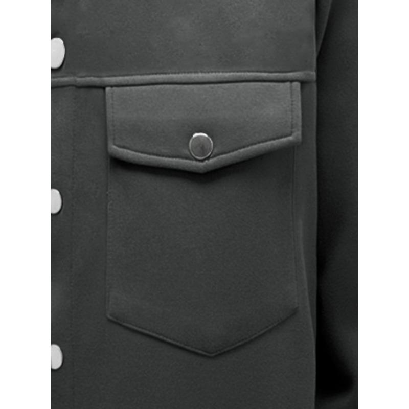 Men Casual Turn Down Collar Solid Color Slim Fit Single Breasted Jacket Outerwear
