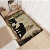 Vintage Forest Bear Family Pattern Carpet Soft Comfortable Mat Indoor Outdoor Living Room and Bedroom Perfect Choice Decoration
