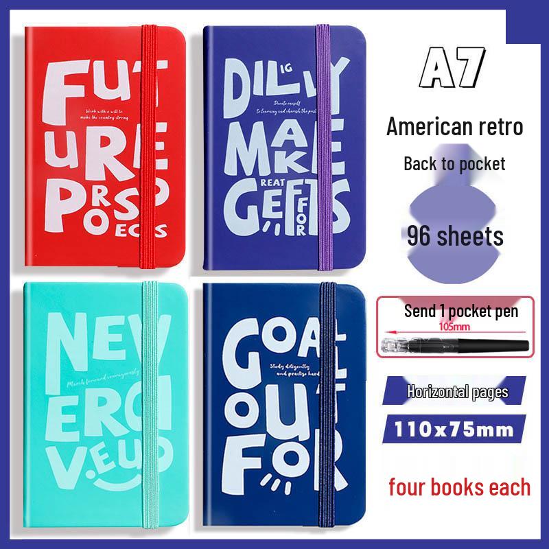 A7 Mini Retro American Pocket-Sized Notebook - Ideal for Students and Birthday Gifts