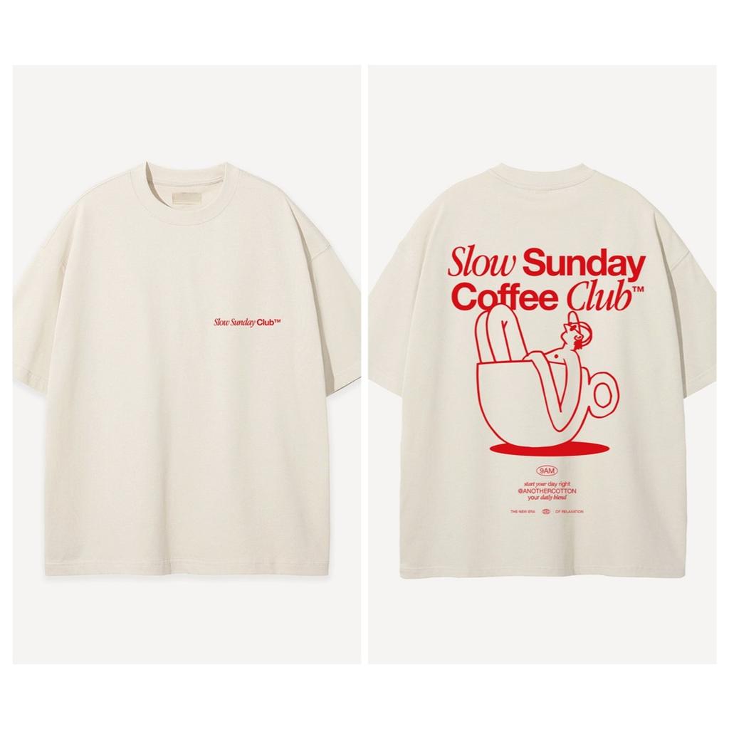 Koszulka Slow Sunday Coffee Club Letnia Codzienna Bawełniana Damska Męska 2026 Kolejna Bawełniana Krótki Rękaw Wygodna Oddychająca Damska Męska Odzież