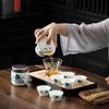 Travel Kung Fu Tea Set Tea Tray Complete Set Dehua White Porcelain Suet Jade Cover Bowl Set Light Luxury Business Companion