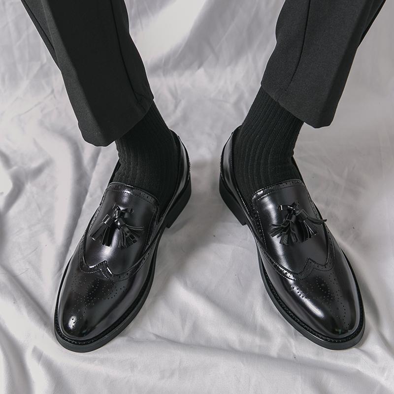 Party Loafers Men Fashion Tassel Formal Business Shoes Slip-on Comfortable Men's Leather Shoes Luxury Grace Casual Leather Shoes