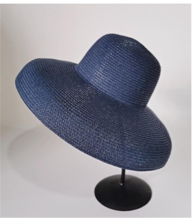 

New Summer Hepburn Style Vintage Design Big EavesStraw Hat Women Girls Solid Color Beach Holiday Sun Hat Elegant Wide Brim Hat 56-58cm