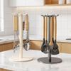 Large Capacity Rotating Utensil Storage Rack Space Saving Spoon Hanging Rack  for Kitchen