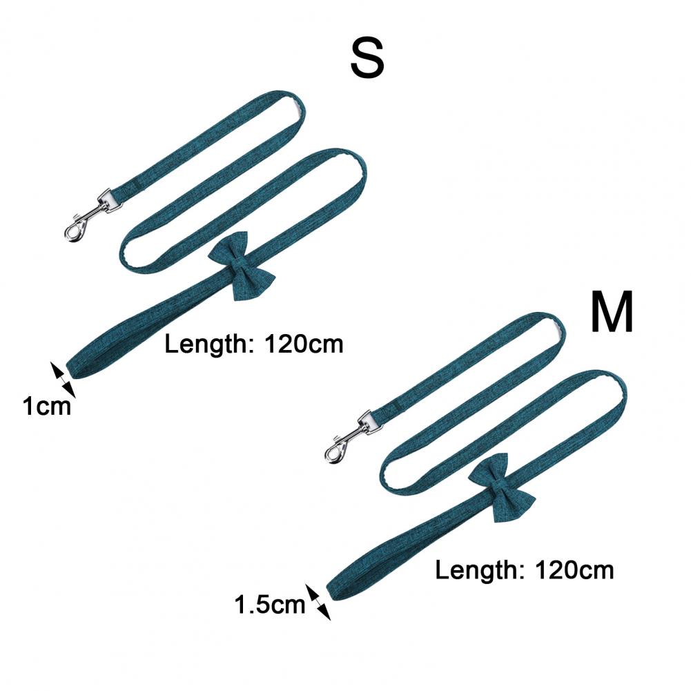 Dog Harness Leash Collar Set Combo Escape Proof Easy Control Accessory Bow Design Dog Collar Leash Outdoor Walking Pets Supplies