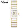 CHENXI Montre de Couple de Luxe Haute Qualité Mode Cristal Cadran Rectangulaire Montre à Quartz Hommes Femmes Saint-Valentin Cadeau de Mariage