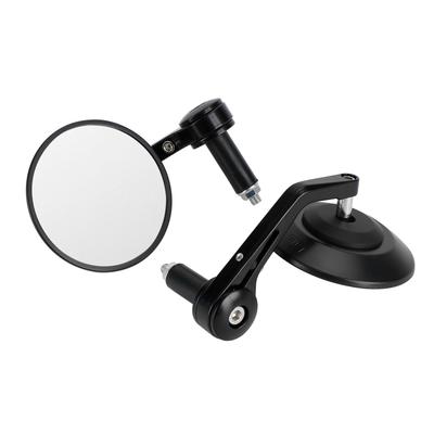 Benutzerdefinierte Lenkerendspiegel Blendschutz Rund Schwarz Billet-Qualität 22mm 7/8" X2