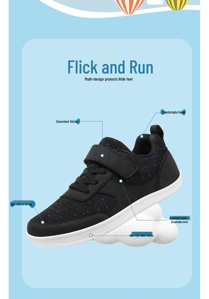 Children's Wide-Toe Outdoor Sports Shoes: Casual Low-Top for Boys & Girls 