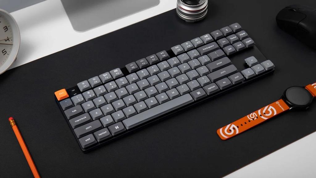 Keychron - K1 Max QMK/VIA Wireless Custom Mechanical Keyboard - Low Profile Wireless Mechanical Keyboard White Gateron Brown